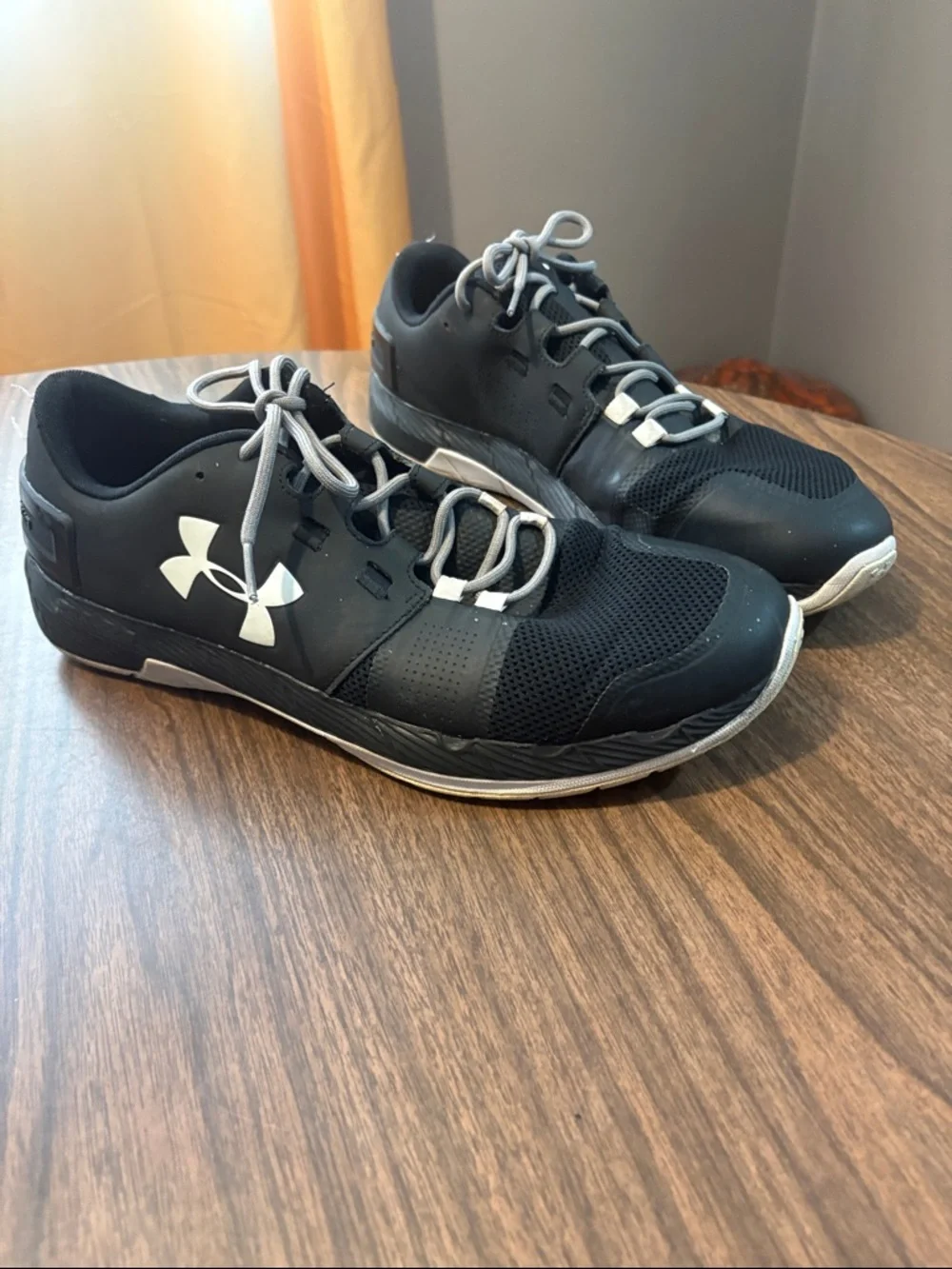 Under Armour Size 13 Charged Commit TR 3 Black Gray Athletic Training Shoes